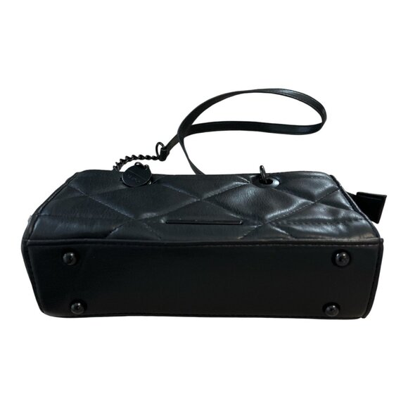 ALDO Quilted Black Faux Leather Mini Satchel – Metal Handles and Chain Strap – 2 - Picture 5 of 8